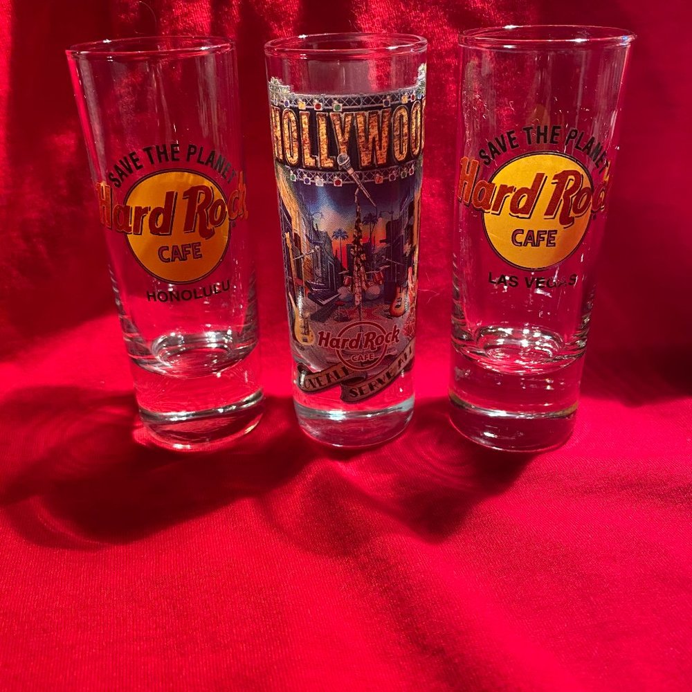 3 Hard Rock Cafe Shot Glasses